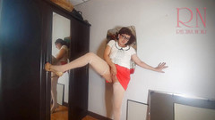 Regina Noir: Regina Noir, Espelho, batom, maquiagem, meias, saltos, masturbação. Cheio