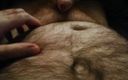 TheUKHairyBear: Peluda urso britânico acariciando sua barriga peluda e pau peludo
