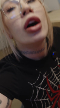 Alt Girl Step Mom with Massive Tits Uses the Spider Shirt as Bait Then Takes a Creampie on the Only Bed