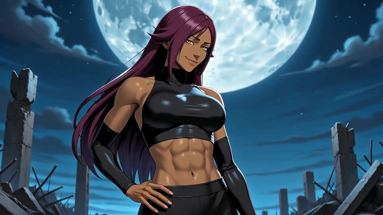 Neural Desires: Yoruichi’s Sensual Shadow in Sleek (ai Video)