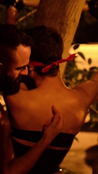 Sub Is Restrained and Used by Bearded Master in a Public Park.