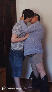 Dad Cumming on the Boy's Face