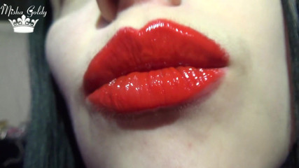 Goddess Misha Goldy: Red lips & lipgloss JOI