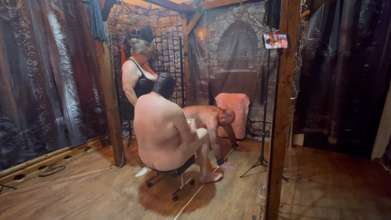 Lanista_Bear: Part 2: Booboo Is Domina’s Seat While Bottom Feeder Feeds Her