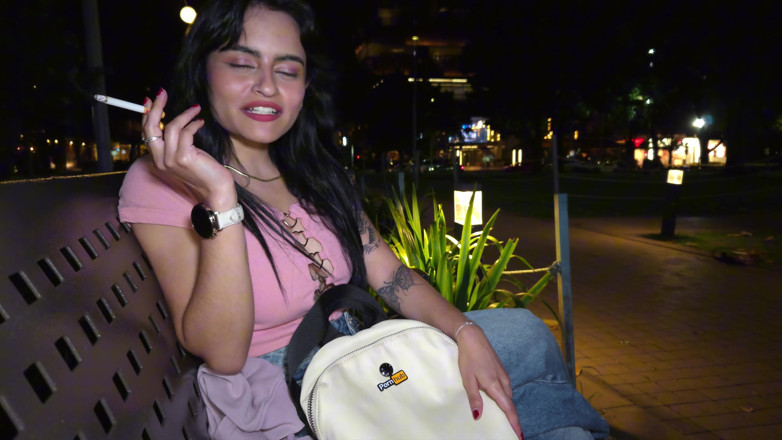 cxlila: Amateur Public Pickup: Latina Fan with Pornhub Backpack Gives Deepthroat...