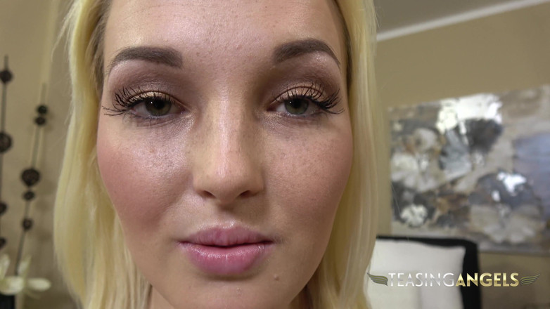 Teasing Angels: Sexy blonde shows what shed love to do with your...