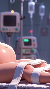 Zlobivá doktorka saje prsty těhotné pacientky při operaci