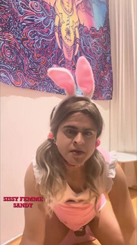Castidade Maricas: Mijando na tigela e engolindo (bunny outfit)