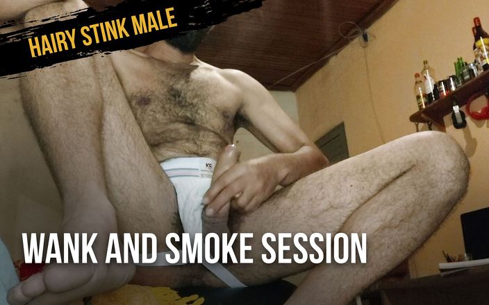 Hairy stink male: Punheta, sessão de fumaça