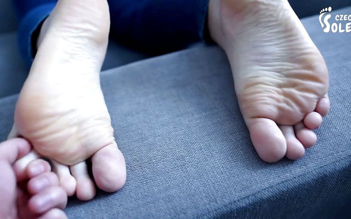 Czech Soles - foot fetish content: Толстушка ласкает носки и ступни, массаж в видео от первого лица