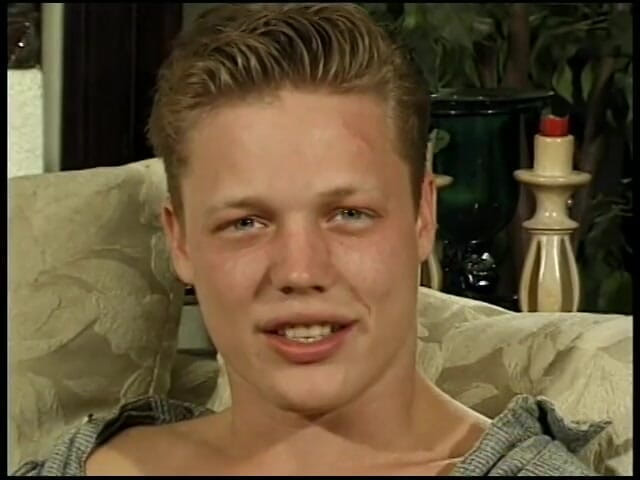Gays Case: Curly blonde haired horny boy sucks balls and cock on...