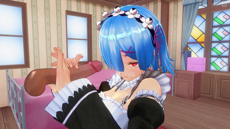 H3DC: 3D hentai POV Rem jerks your dick off