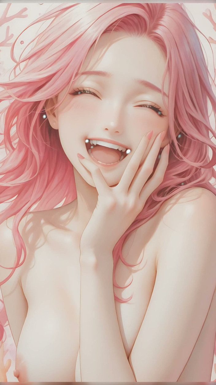 LustRender: Joyful Nude Laughing in Sunny Splashes