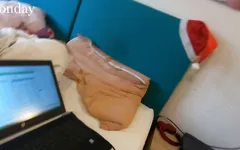 She drinks 11 loads of collected cum from a glass