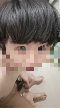 Cute Guy Masturbates with a Mosaic Face After Ejaculation, His Expression Super Cute and White Fluid Ejaculated