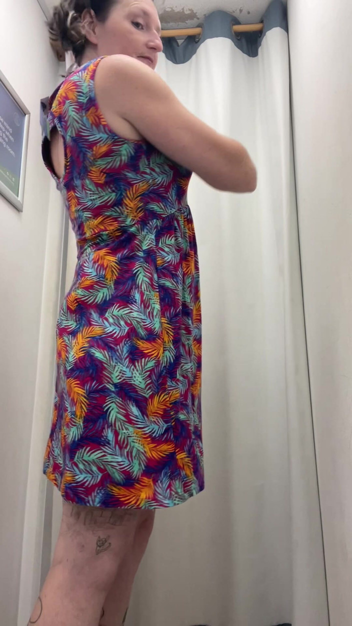 MistressWriggler: Striptease in a Shop as I Get Naked to Try...