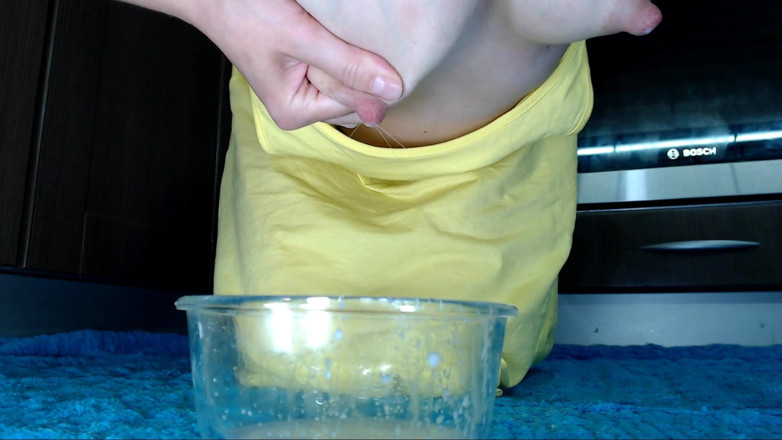 MyClearSky: Milking my big milky tits in a bowl