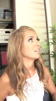 Young blonde Madeleine Monroe sucks and fucks dick to get his hot cum