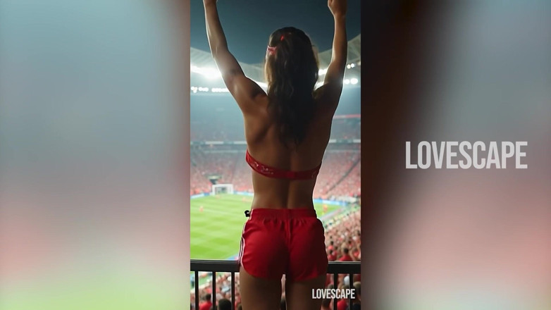Lovescape: Frenesí en el campo de fútbol - las chicas se masturban...
