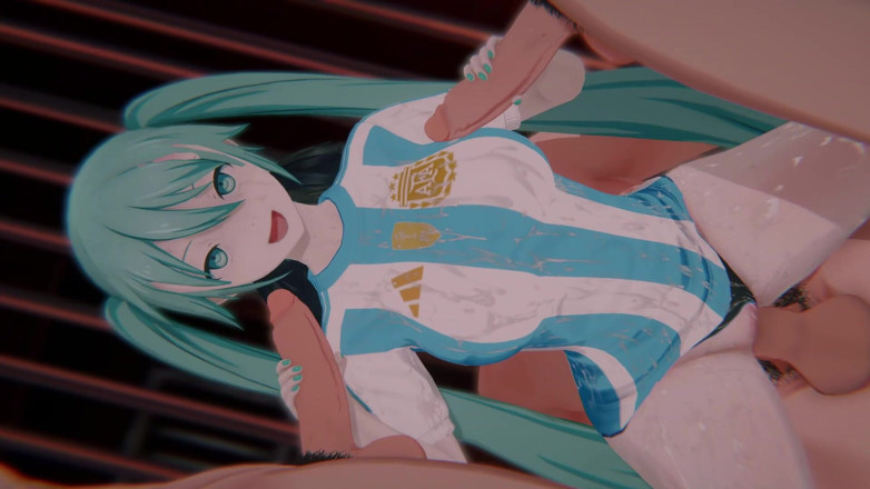 Tomu aisuman: [Hentai 3D] - Hatsune Miku (Argentine) Punition finale de la Coupe du Monde 2026 (supporter...