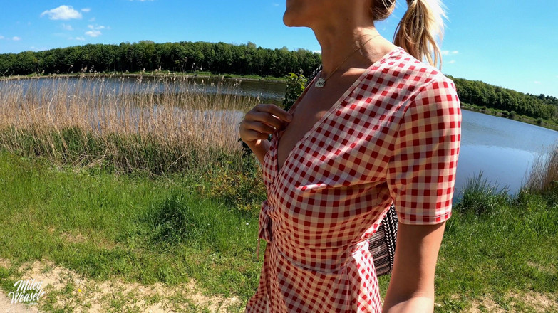 Miley Weasel: 운하에 후장을 꽂는 발정난 금발!!