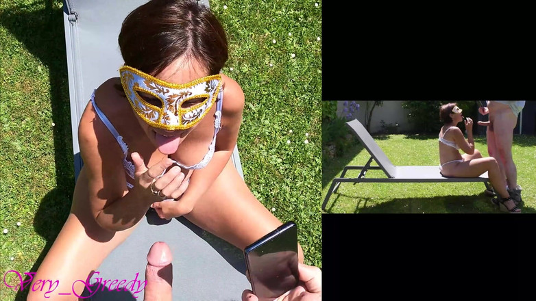 Les Gourmands: Krásná MILFka v sexy bílém prádle je ošukaná zezadu venku...