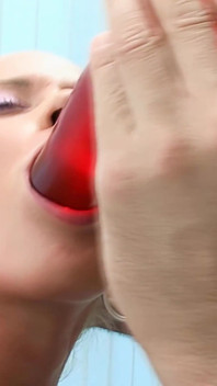 Beautiful Blonde Girl Enjoy of Big Dildo and Hard Cock in Her Gaping Pussy