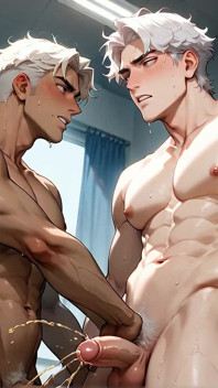 Fantastic XXX Act am Schreibtisch mit einem Muscle Man Spreizt sich weit offen. Es ist Super-dampfende, super-heiße nackte porno-Zeit!