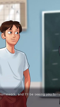 Awek jalang cantik mengisi pepeknya dengan dildo besar - permainan lucah animasi summertime saga 3d