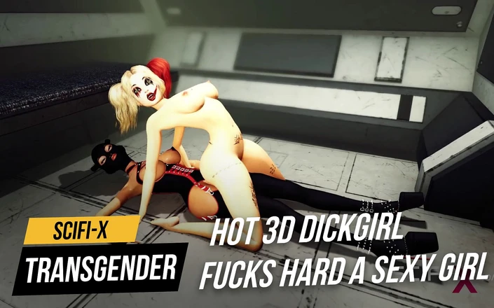 SciFi-X transgender: Горячая 3D хуй-модель жестко трахает сексуальную девушку в камере sci-fi confinement