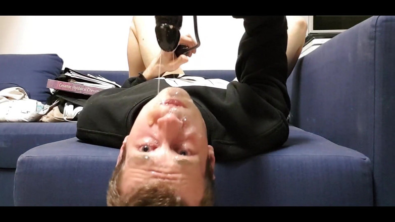 Puppy Davey: Fucking My Throat with This Dildo