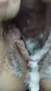 Creamy Masturbation with BBC Dildo - Vibrator Orgasm