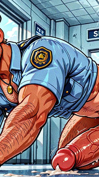 Nouvelle recrue, des mecs de policiers posant un ensemble d’art nu