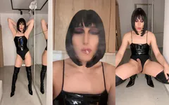 Botas altas da coxa, fumaça e meu doce esperma doce
