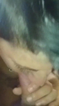 Quick bedroom blowjob