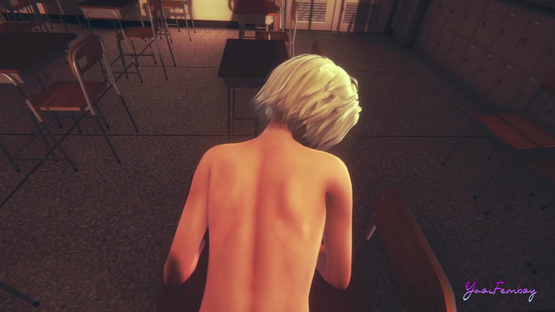 Yaoitube: Femboy Yaoi - Osuke अपनी कक्षाओं का मजा लेती है