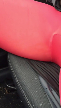 No Panty in Red Pantyhose
