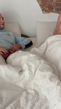 Sharing Bed with Step Sis and Jerk off on Her Big Ass but She Caught Me and We Fuck - Familly Therapy