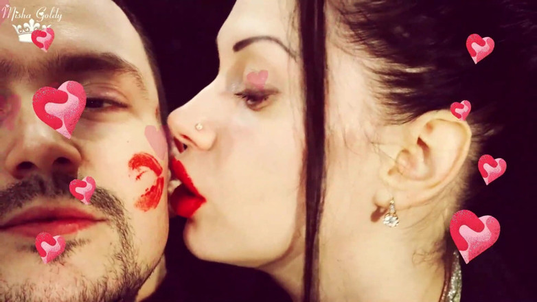 Goddess Misha Goldy: Valentines face and body kissing compilation!
