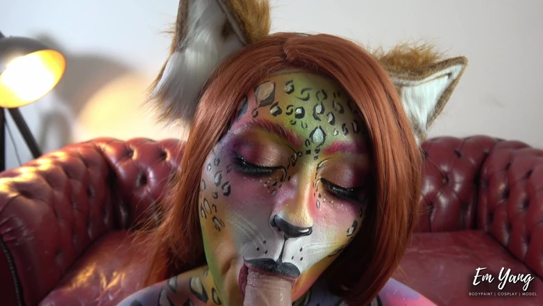 Em Yang: POV: Rainbow Leopard Body Paint Fuck Experience