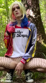 Harley Quinn cosplay corrida