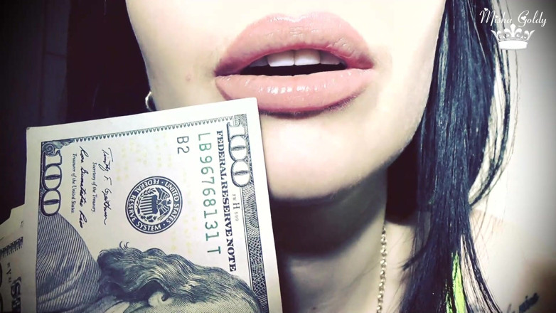 Goddess Misha Goldy: Money &amp; my lips perfect couple! ASMR