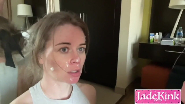 Jade Kink: Submissa menina rabuda para boca analizada para gozada facial