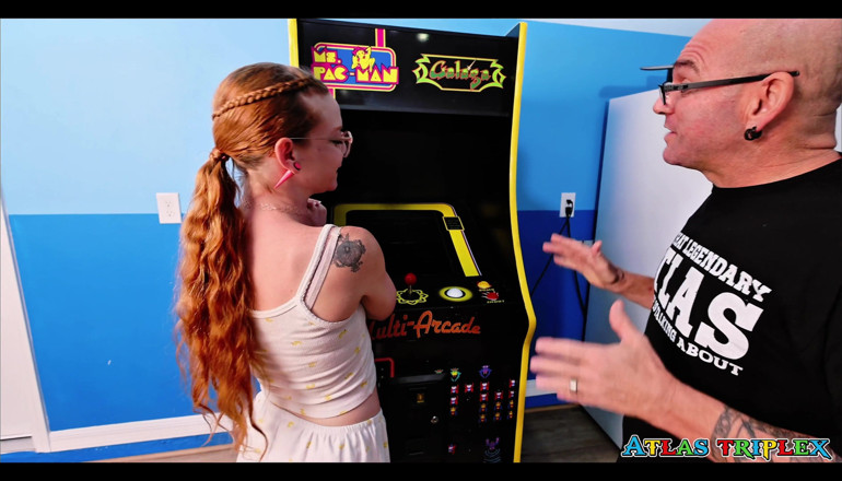 Atlas_TripleX: Barely Legal Nerdy Gamer Girl Fucked in the Arcade