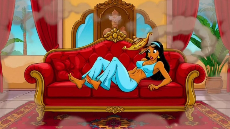 Octopussy Lovers Club: Prinzessin Jasmin, Aladdins Cuckold-ehefrau. Cartoon-parodie