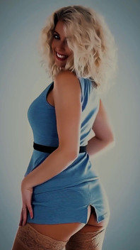 Looking up Her Mini Dress Walking up the Stairs