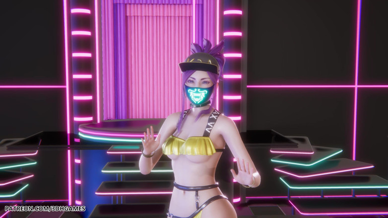 3D-Hentai Games: Mmd Hwasa - Na - Liga Striptis Seksi Akali Legends Hentai Tanpa...