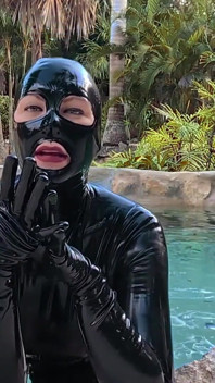Worship Your Rubber Goddess by the Pool