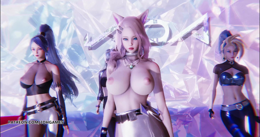 3D-Hentai Games: KDA - altro spogliarello Ahri Akali Evelynn Kaisa Kda Seraphine tutto...