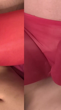 Riding a Bid Dick & Squirting Through Nylon Suit Underwear Cum in Lingerie